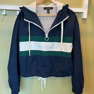 Forever 21 Cropped Pullover Windbreaker, Women's Size M